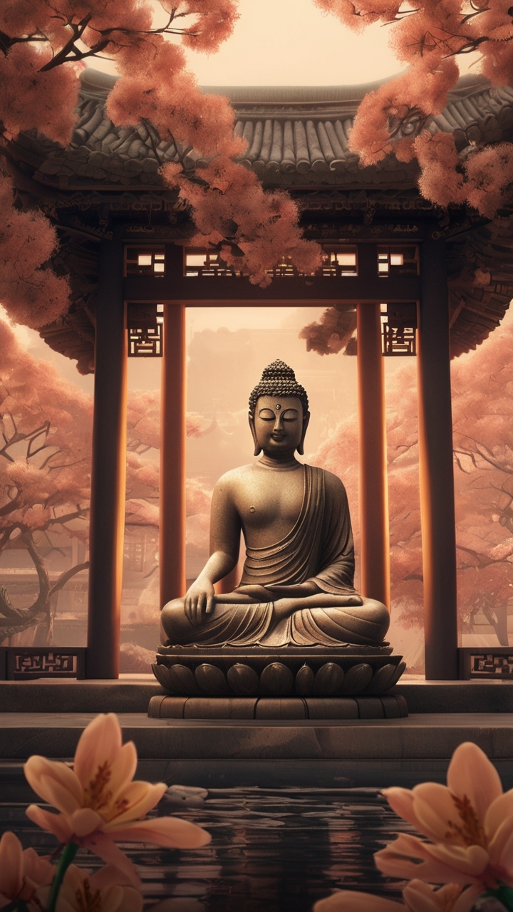 Gautama Buddha Meditating at night