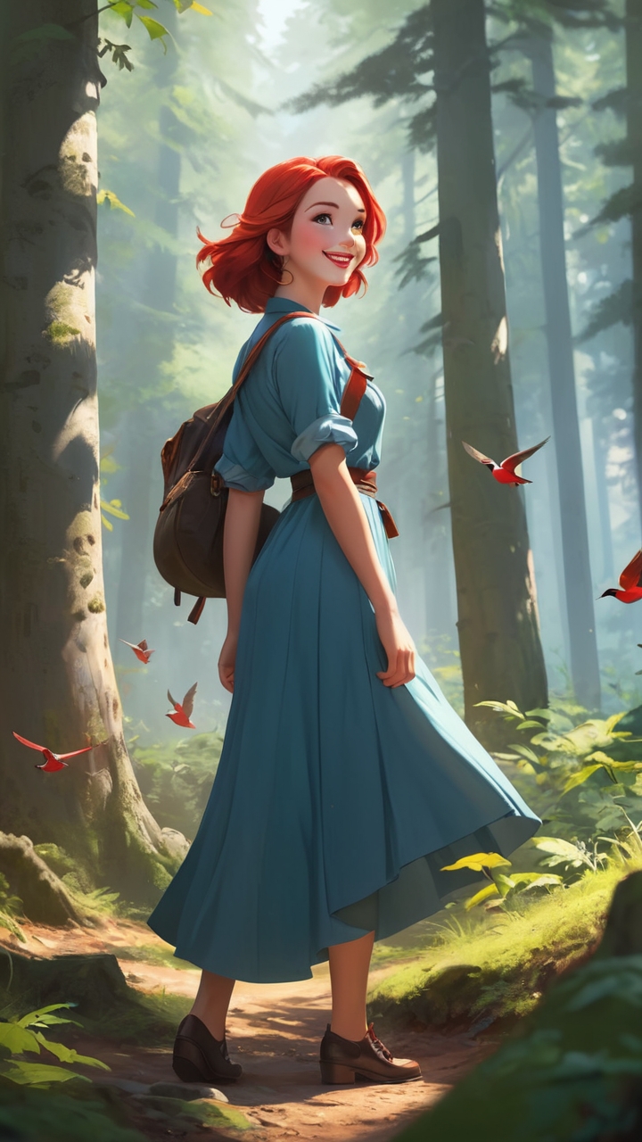 Girl with birds