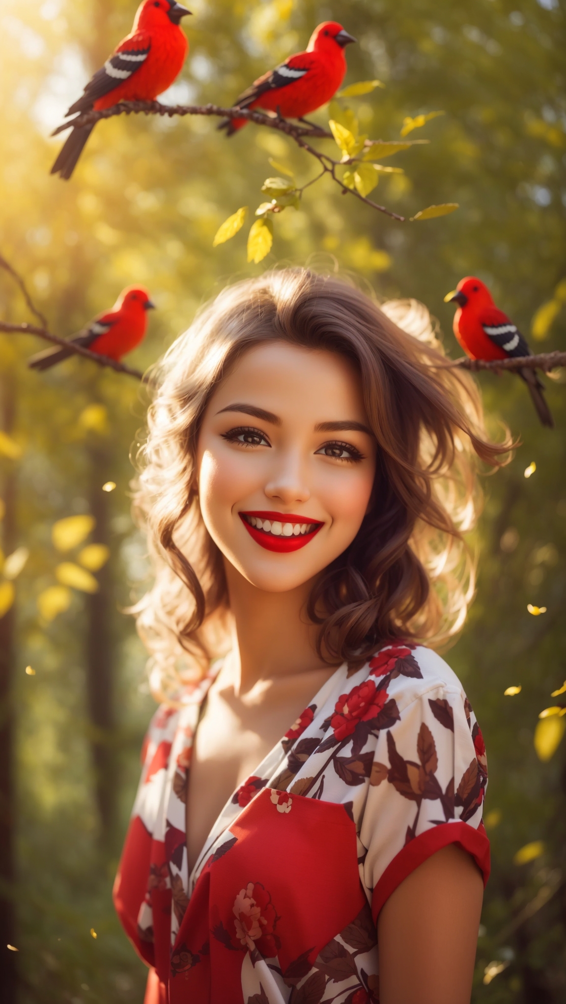 Girl with birds