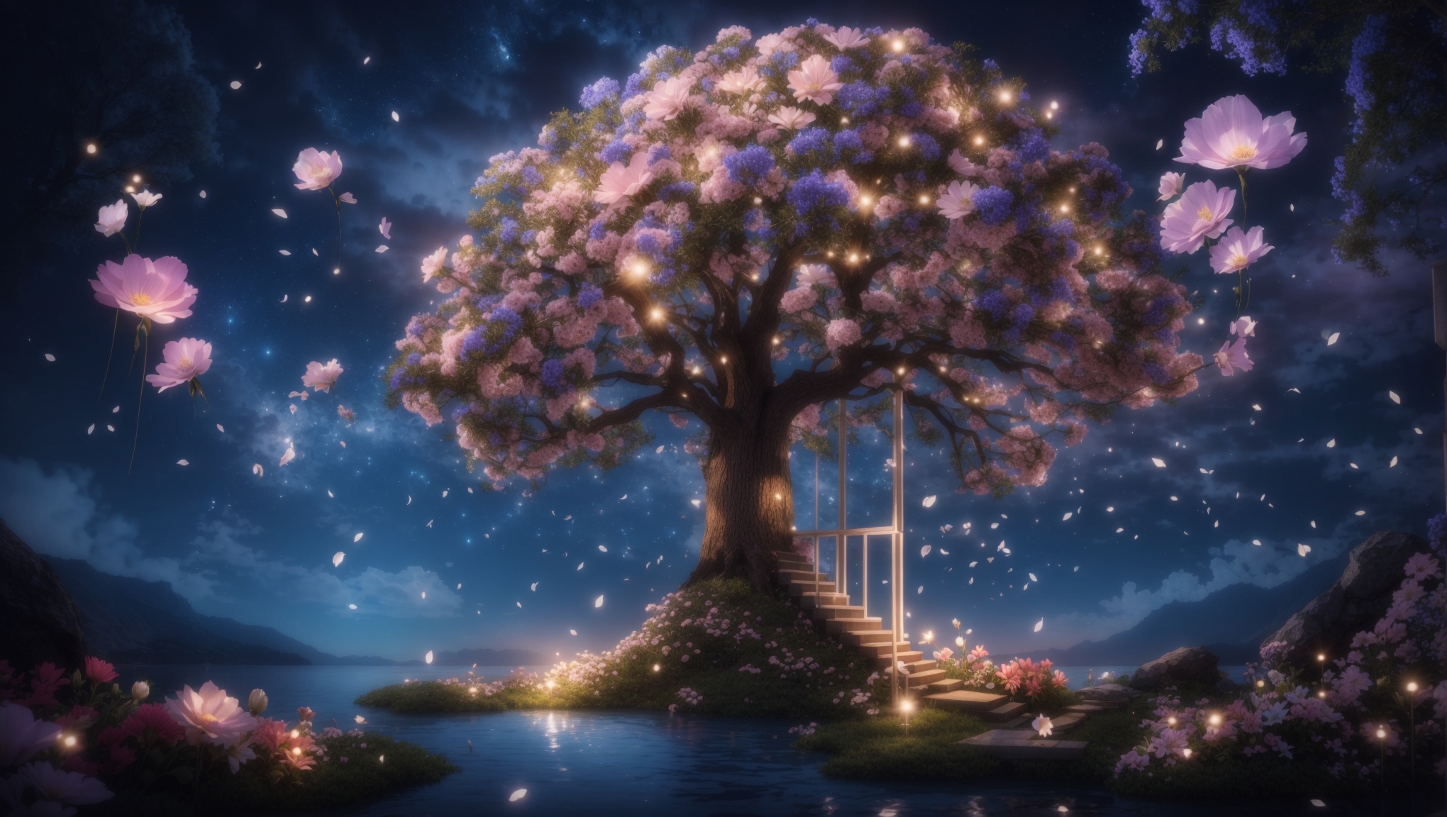 Big purple tree