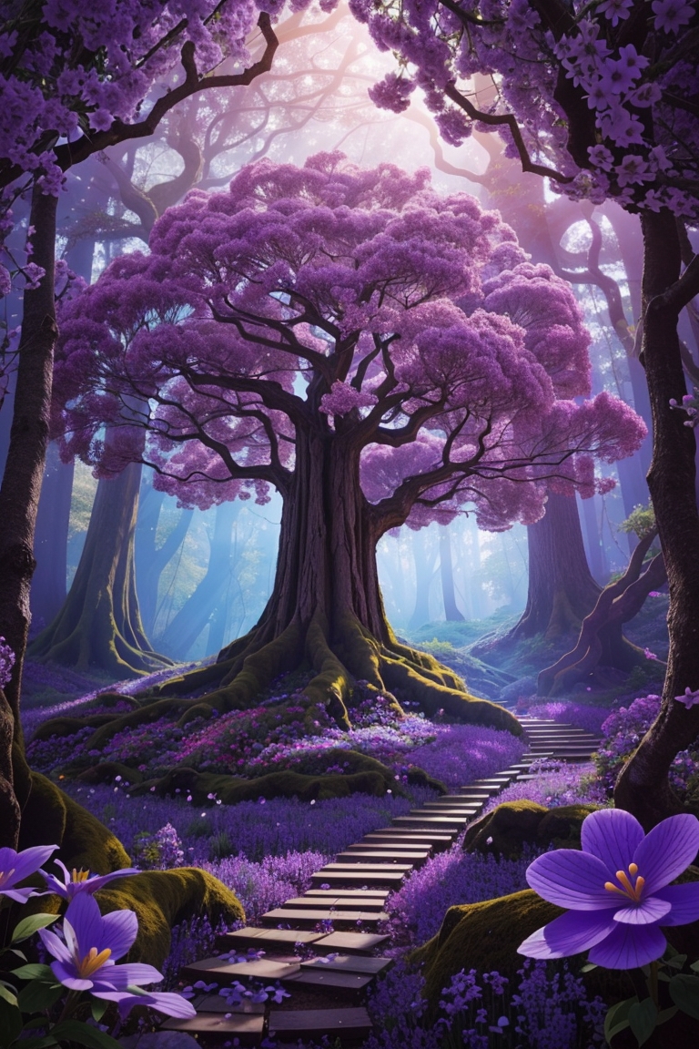Big purple tree