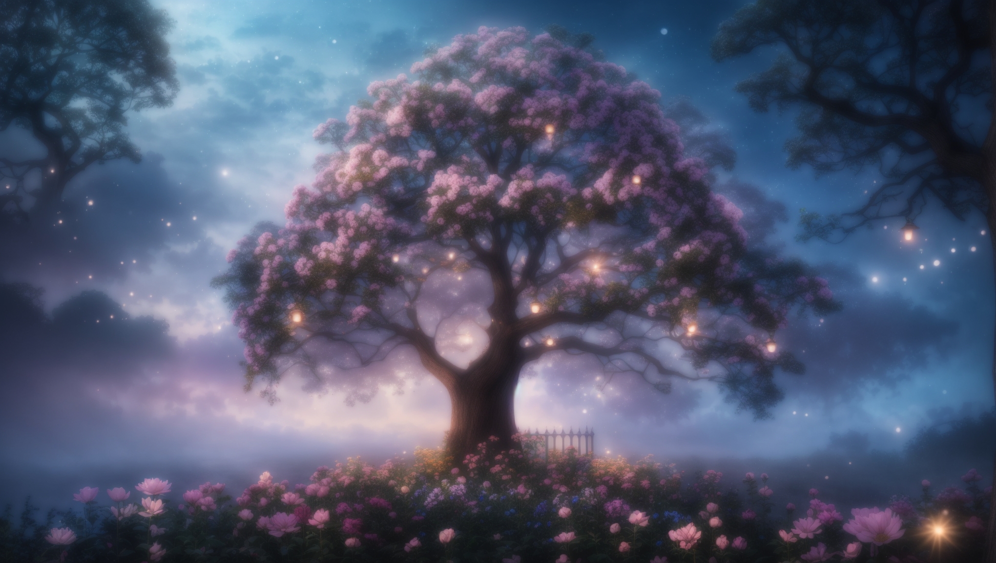 Big purple tree