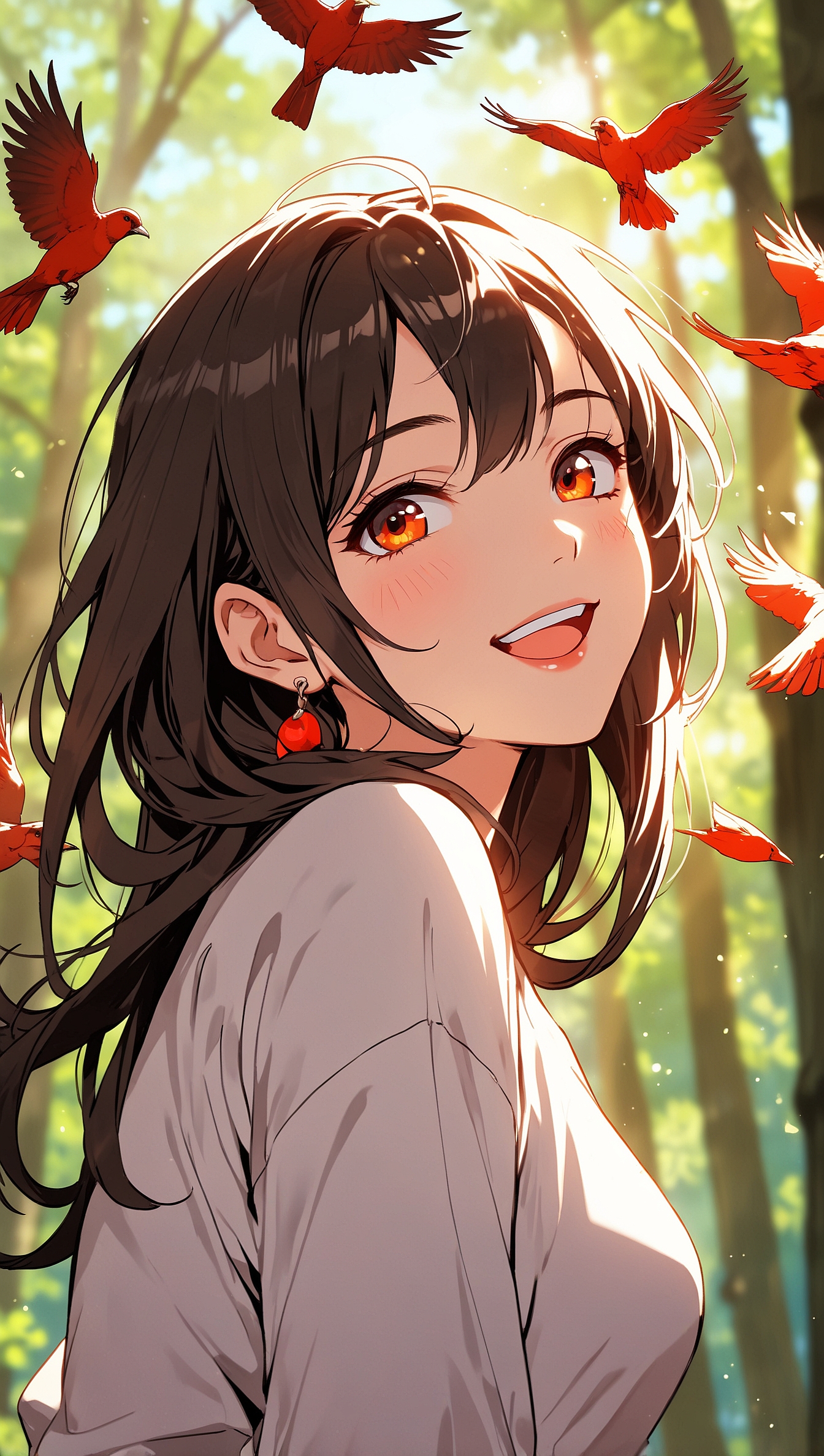 Girl with birds