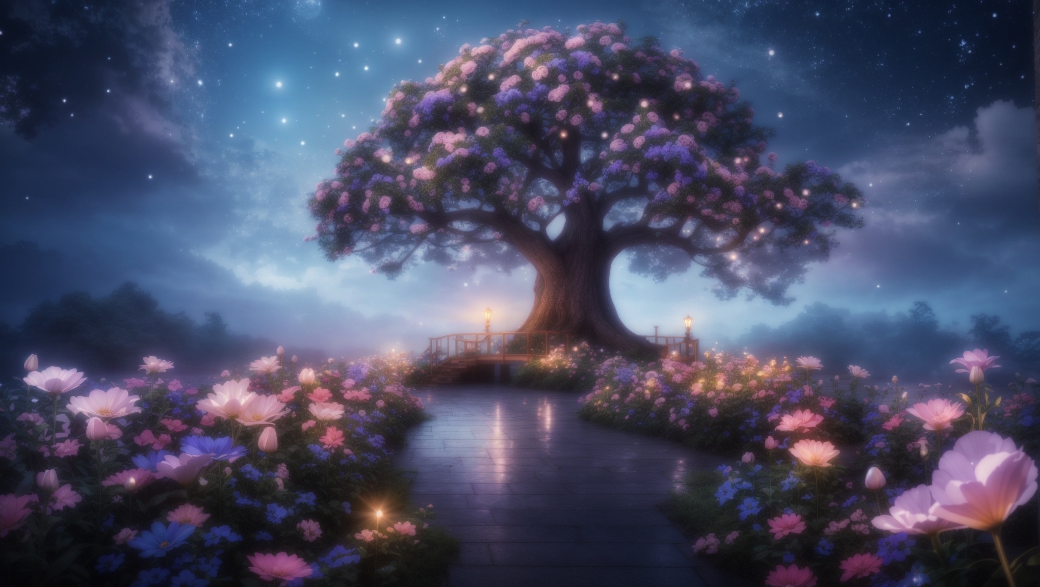 Big purple tree
