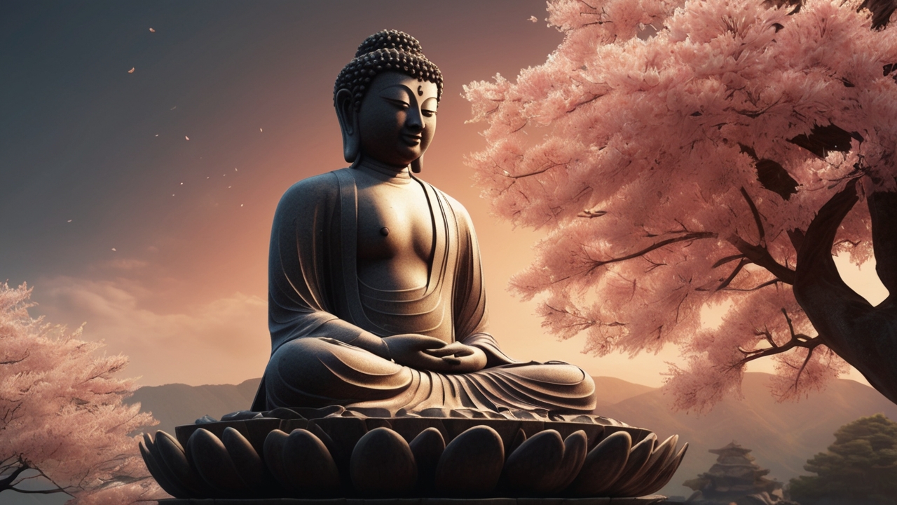 Gautama Buddha Meditating at night