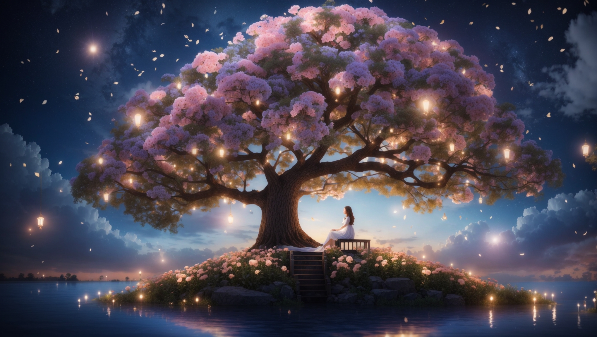 Big purple tree