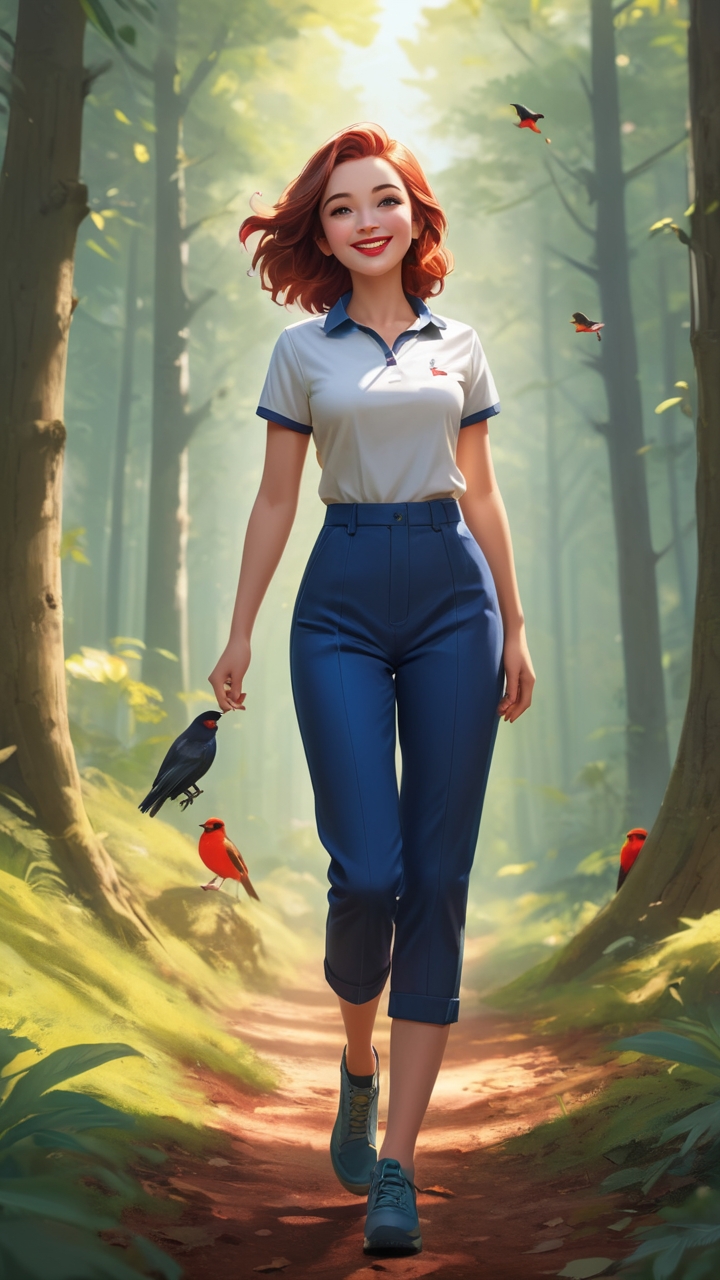 Girl with birds