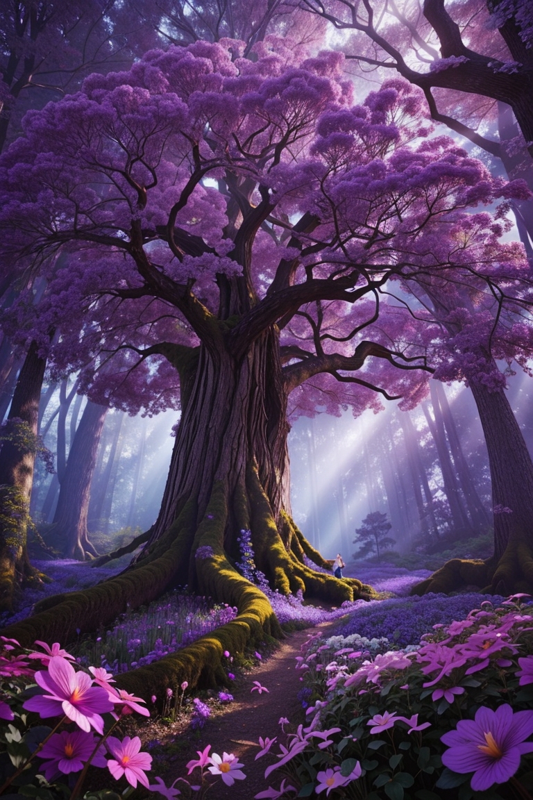 Big purple tree