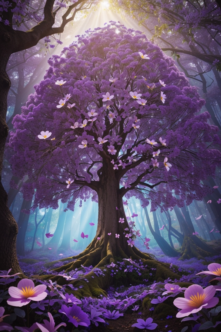 Big purple tree