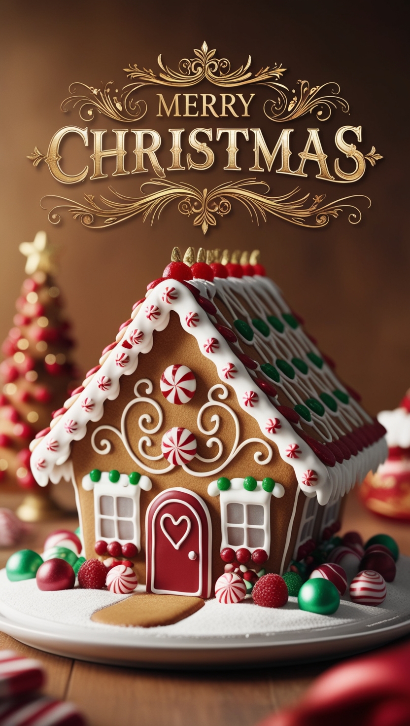 Gingerbread home Christmas Wallpapers